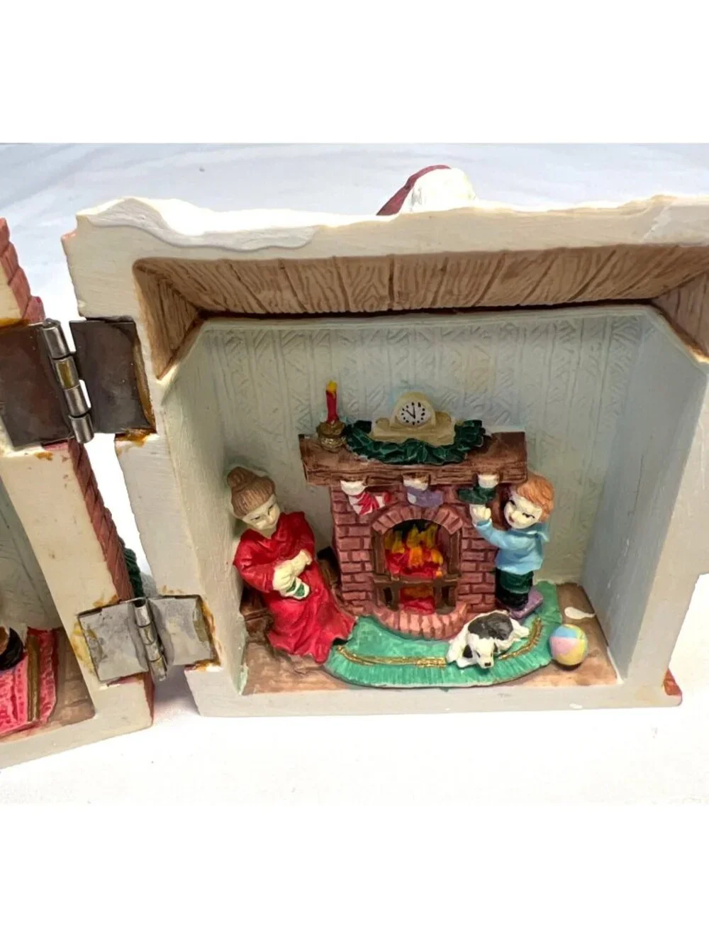 Hinged Holiday Panoramas Santas House With Sleigh & Reindeer Christmas Decor